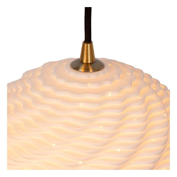 Lucide BINA - Hanglamp - Ø 40 cm - 3xE27 - Wit - detail 2